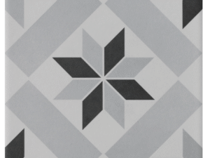 Carrelage sol/mur intérieur effet ciment noir Patrimony étoile l.20 x L.20 cm